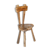 French nursing chair hand-carved in chestnut around 1760
