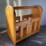 Vintage magazine rack in solid beech