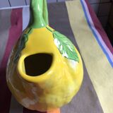 Lemon yellow ceramic pitcher