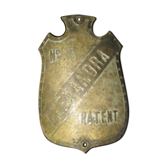 Ancienne plaque de bateau en bronze ALEXANDRA PATENT boat plate