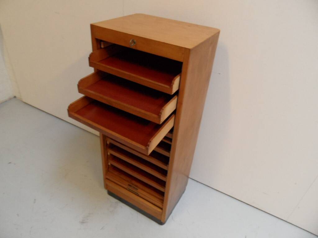 Vintage filing cabinet with roller shutter