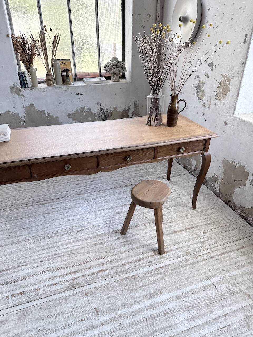 Console bureau en chêne 1960
