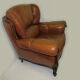 Louis XV style tawny leather chair