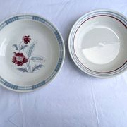 Shallow dish Sarreguemines model Carole, floral decoration and ear of wheat.