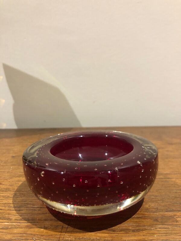 vide poche en verre bullé italien