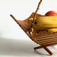 Chic folding table basket wood and bamboo vintage