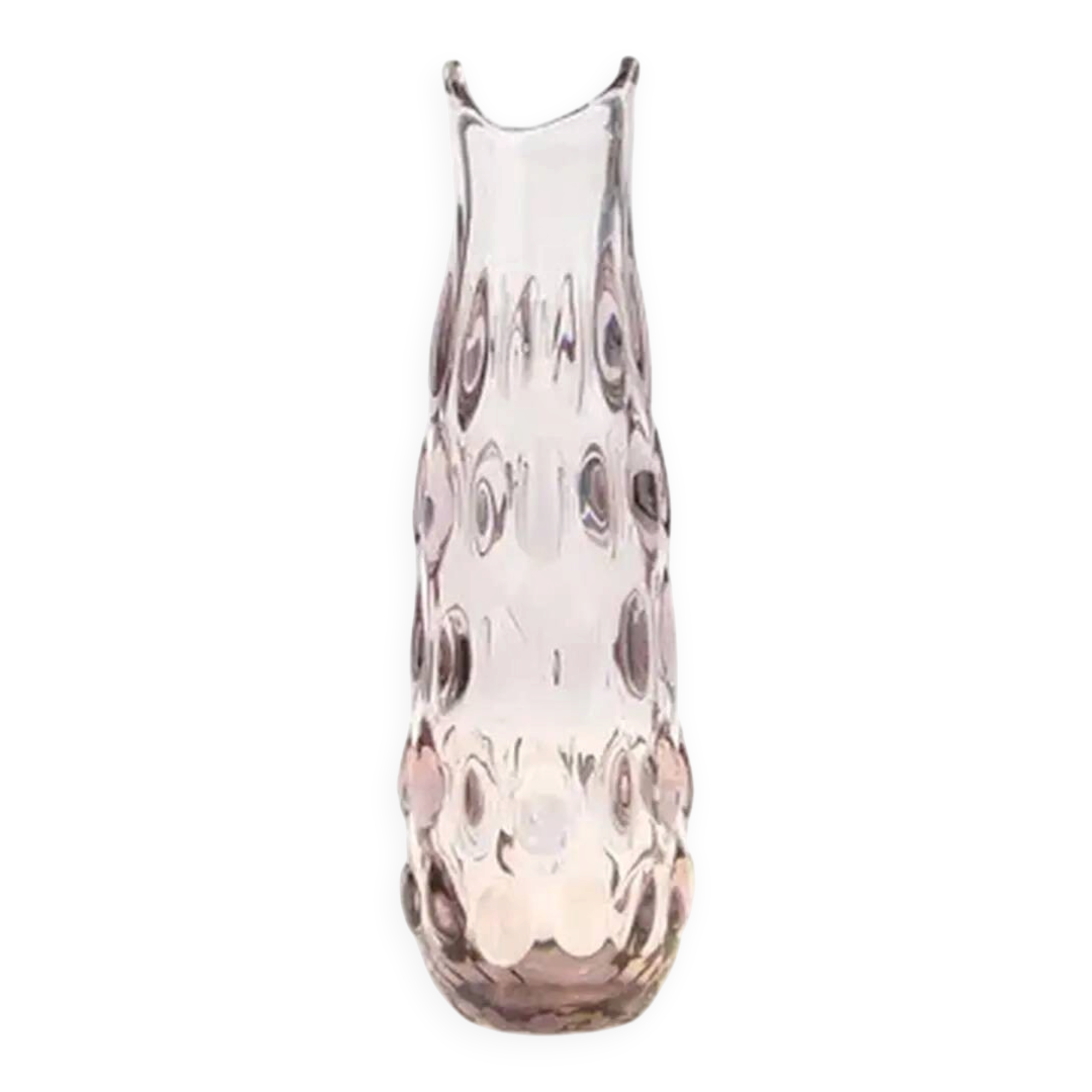 Vase en forme de haricot, en verre rouge, Ząbkowice, Pologne, années 1970