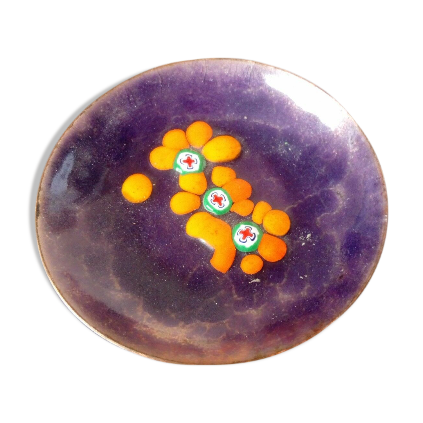 Enamelled copper cup