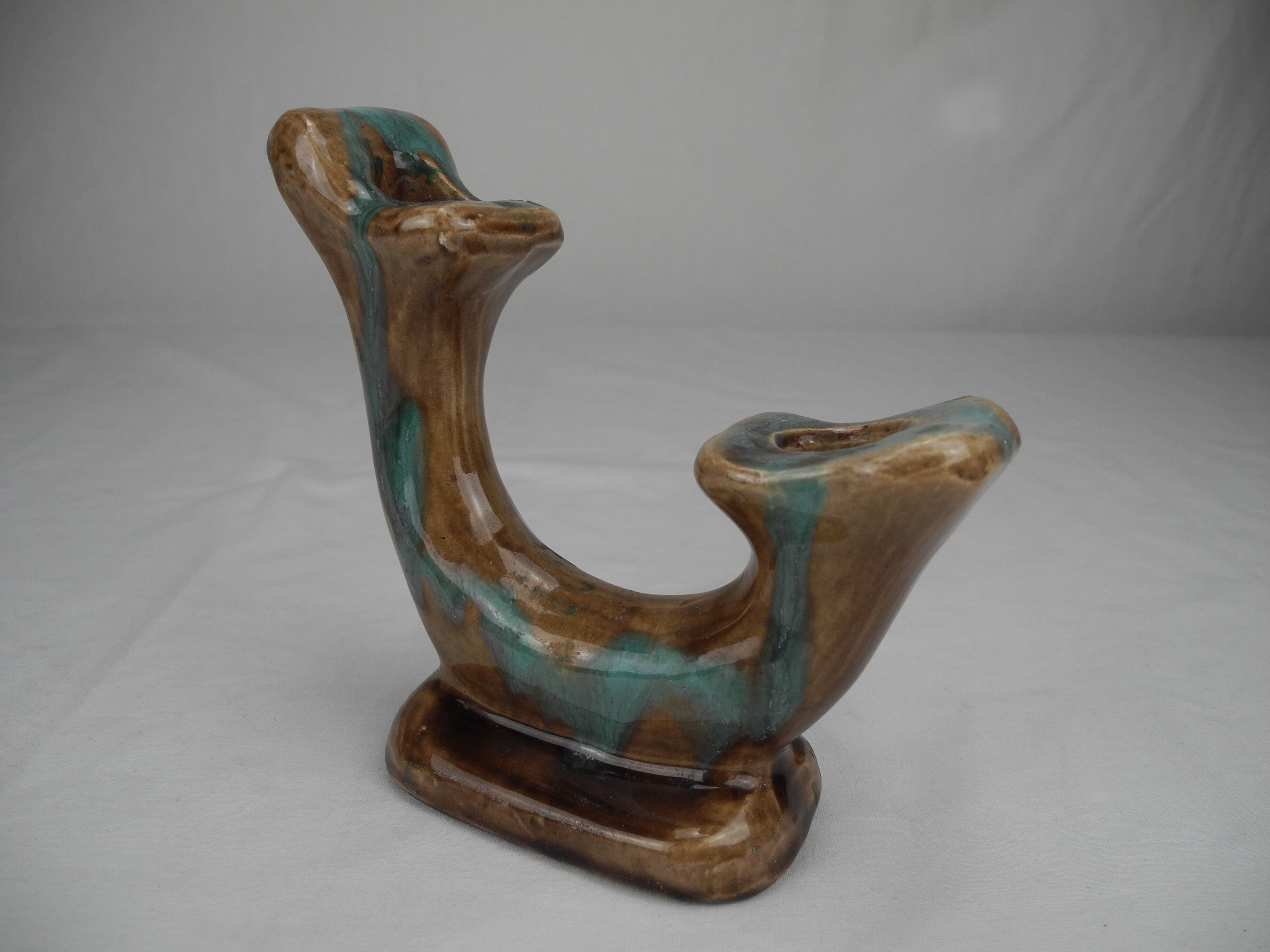 Antique double ceramic candlestick vintage candlestick