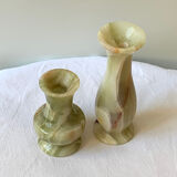 Paire de vases anciens en marbre onyx vintage