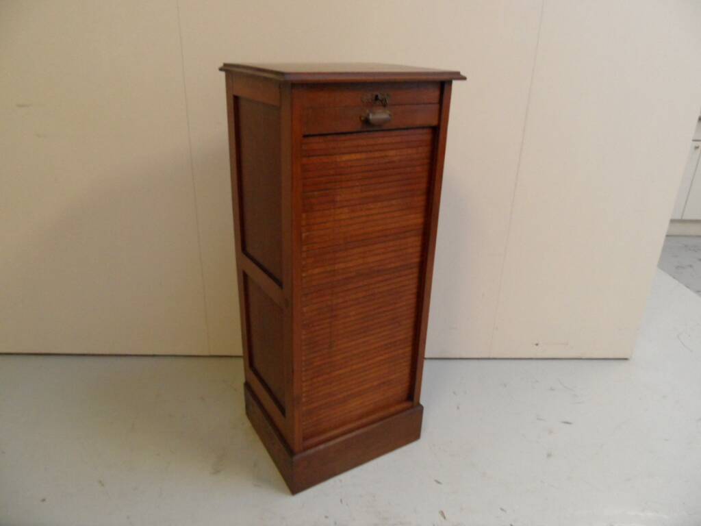 Antique filing cabinet with roller shutter