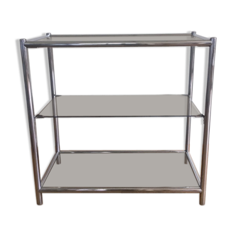 Etagere console verre et chrome