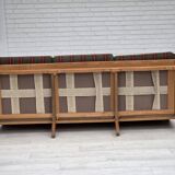 1970s, Danish 3-seater sofa, green furniture wool, oak wood.