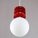Vintage Italian Red Disc Pendant Lamp In Chrome and Wood, 1970s