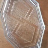 Plateau Art Déco en verre transparent