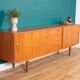 Retro Teak Danish 1960s Long Mid Century Sideboard By Clausen & Søn Denmark