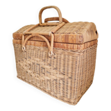 Large vintage woven wicker basket