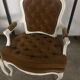 2 mustard yellow Louis XV convertible armchairs