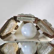 Scandinavian midcentury wall light in crystal and mat gold colored metal