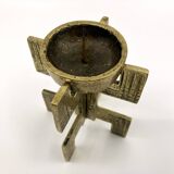 Brutalist candlestick • Austria • Brass • 1970