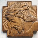 Wooden painting representing Christ Art Deco.