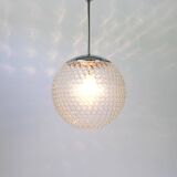 Rare glass pendant lamp designed by Rolf Krüger for Staff, Germany, 1970s.