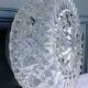 Ceiling light or wall light in moulded glass with diamond point, 1970.