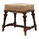 Baroque 19th century oak stool in Louis XV style, France