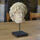 Sculpture of a head in reconstituted stone carved in the antique style of the 19th century