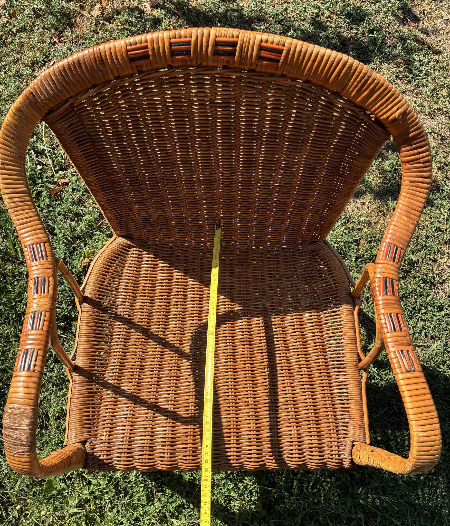 Vintage rattan colonial lounge chair
