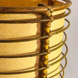 Floor lamp in rattan and japanese paper