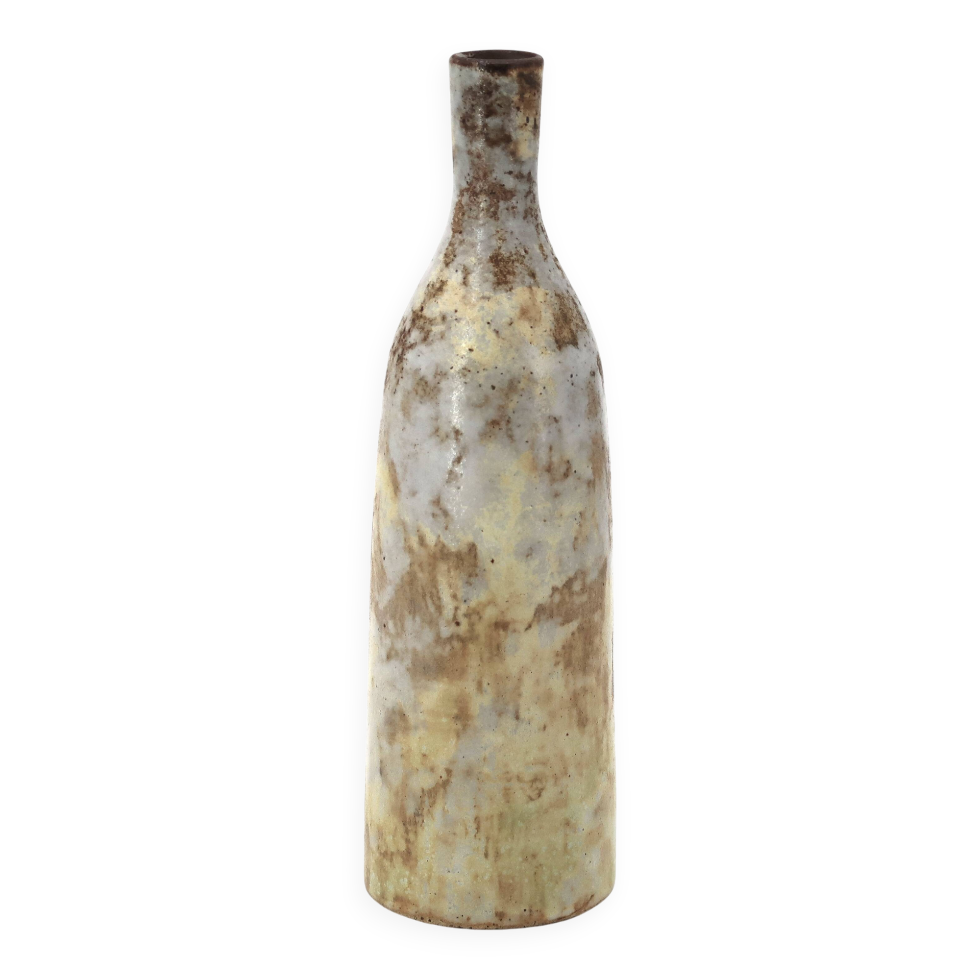 Ceramic bottle vase by Alexandre Kostanda, Vallauris, 1960s