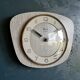 Vintage formica silent wall clock "Flash wood gray"