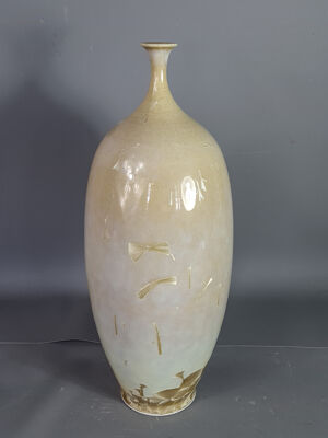 Vase De Créateur Céramique Vernissée Et Irisée Vintage 80s