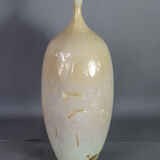 Designer vase ceramic glazed and iridescent vintage 80s