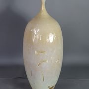 Designer vase ceramic glazed and iridescent vintage 80s