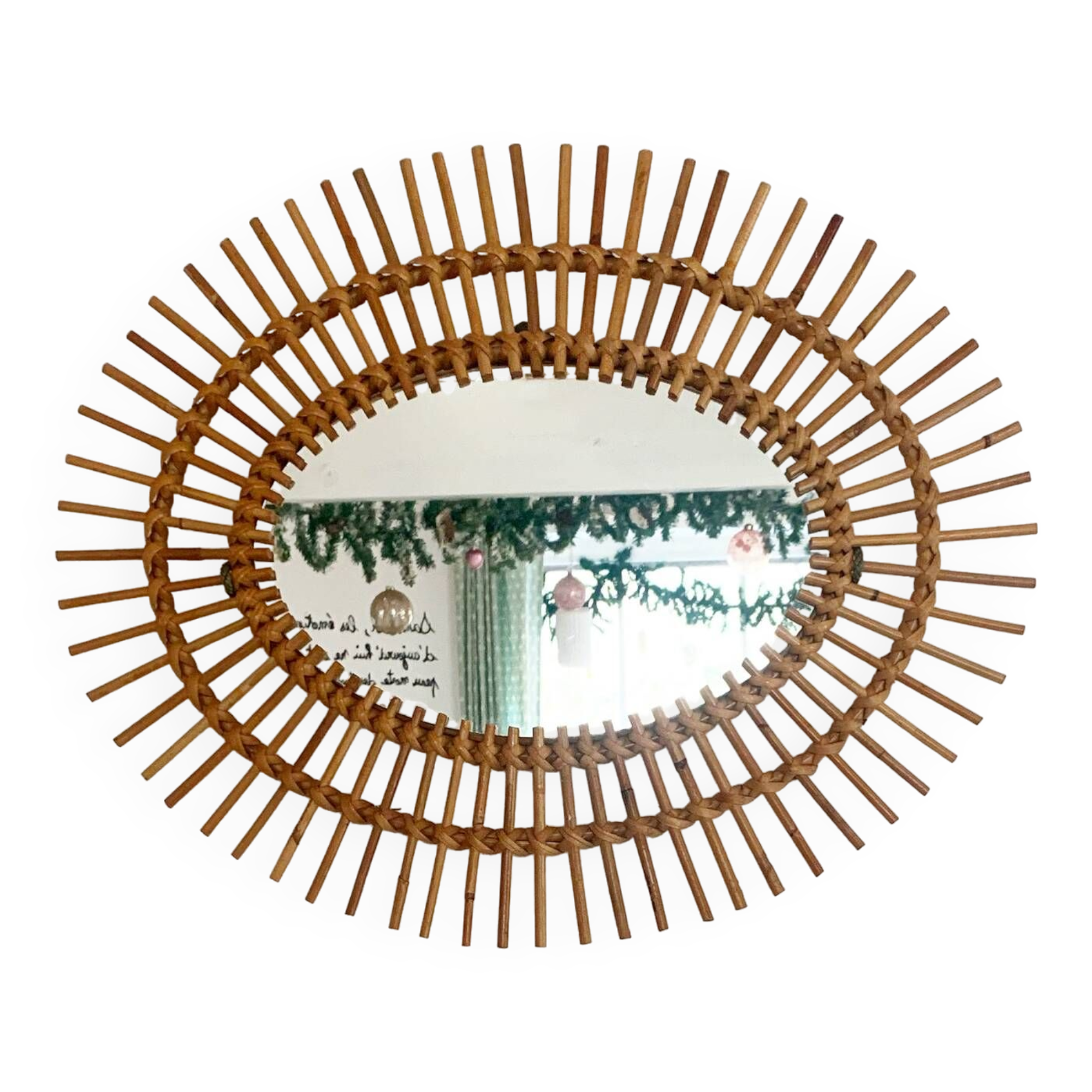 Vintage rattan mirror