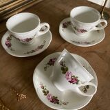 Set of 3 old cups earthenware Gien model Champs