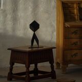 Scandinavian oak stool/box from the early 20th century, 1900s.