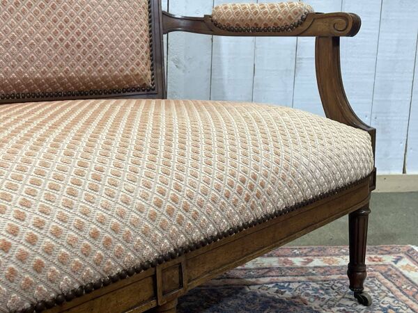 Banquette Louis XVI début XXème en noyer
