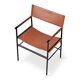 Set of 3 Counter Bar Stools with Backrest Natural Tan Saddle Black Rubber Metal