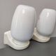 Pair lamps sconces bathroom glass blown mouth triplex Tovil opaline