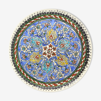 Turkish dish from Kutahya with floral and ethnic motifs