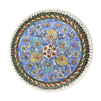 Turkish dish from Kutahya with floral and ethnic motifs