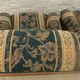 Three French-made cherry wood armchairs covered in velvet