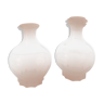 Pink glass carafes