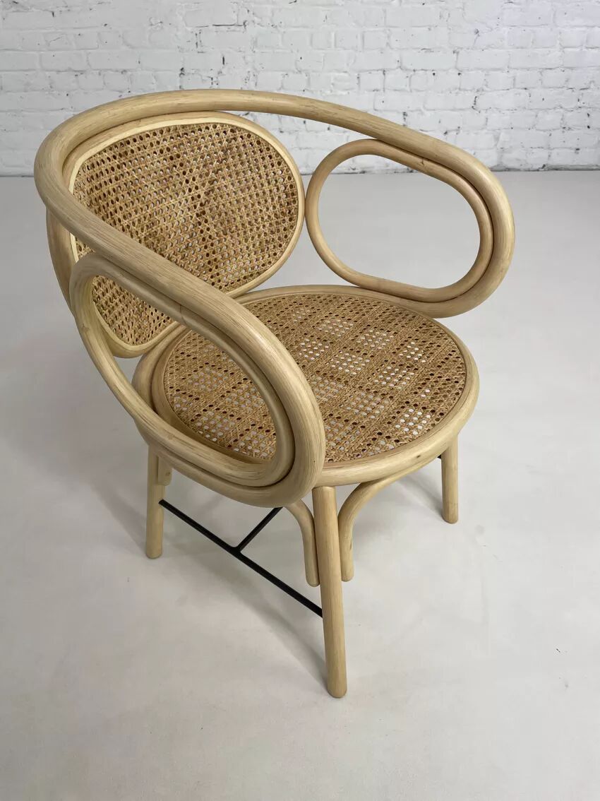 Fauteuil en rotin et cannage