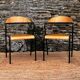 Paire de chaises bois et métal noir
