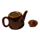 1960s vintage chocolate brown glazed ceramic teapot