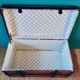 Cargo trunk or seat. Wood and metal, France circa 1900.